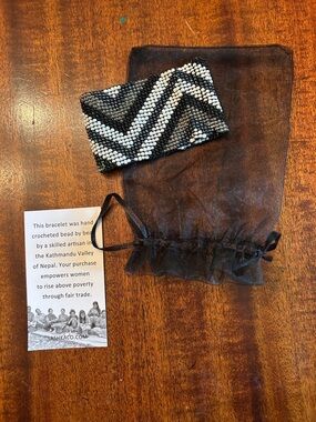 Bracelet – hand crocheted beaded from Nepal. Never worn.